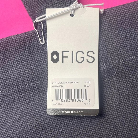 FIGS Laminated Tote Bag in Charcoal - Picture 2 of 11